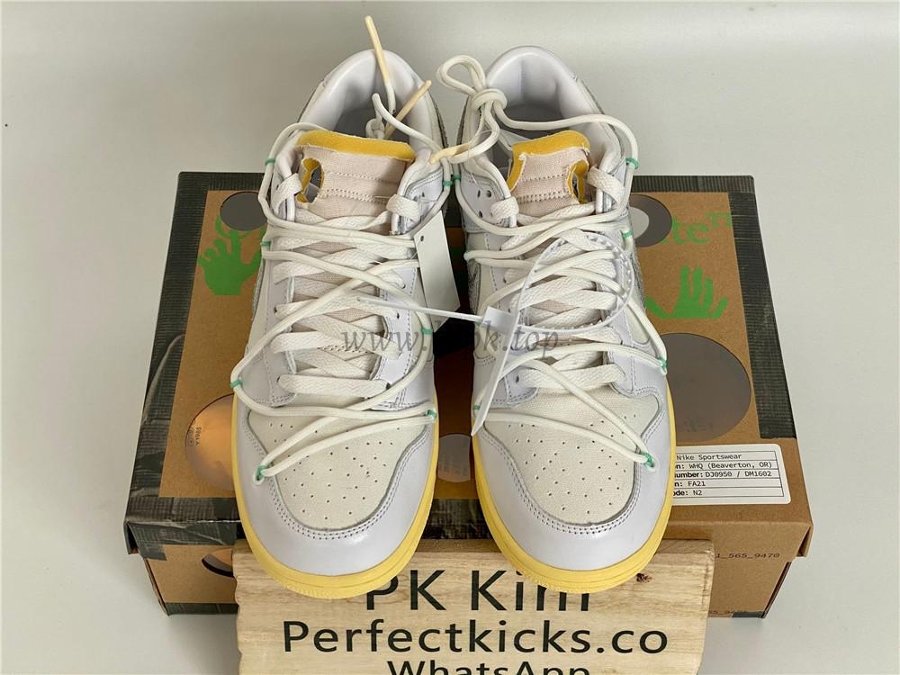 Pk God off white X dunk low the 50 white silver retail materials ready to ship