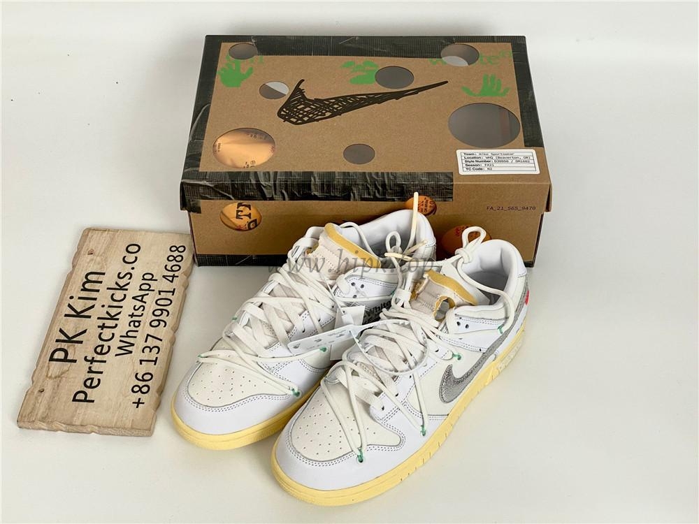 Pk God off white X dunk low the 50 white silver retail materials ready to ship