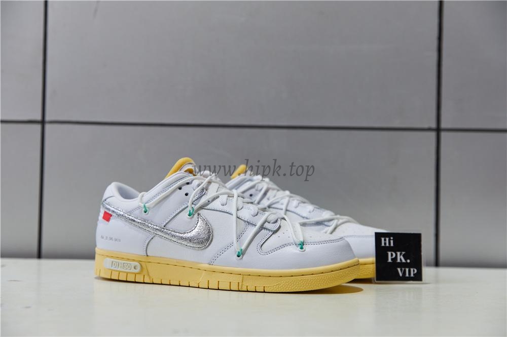 Pk God off white X dunk low the 50 white silver retail materials ready to ship