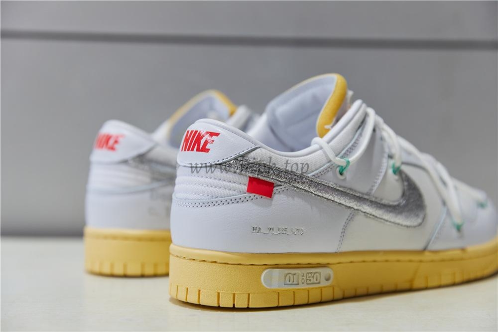 Pk God off white X dunk low the 50 white silver retail materials ready to ship