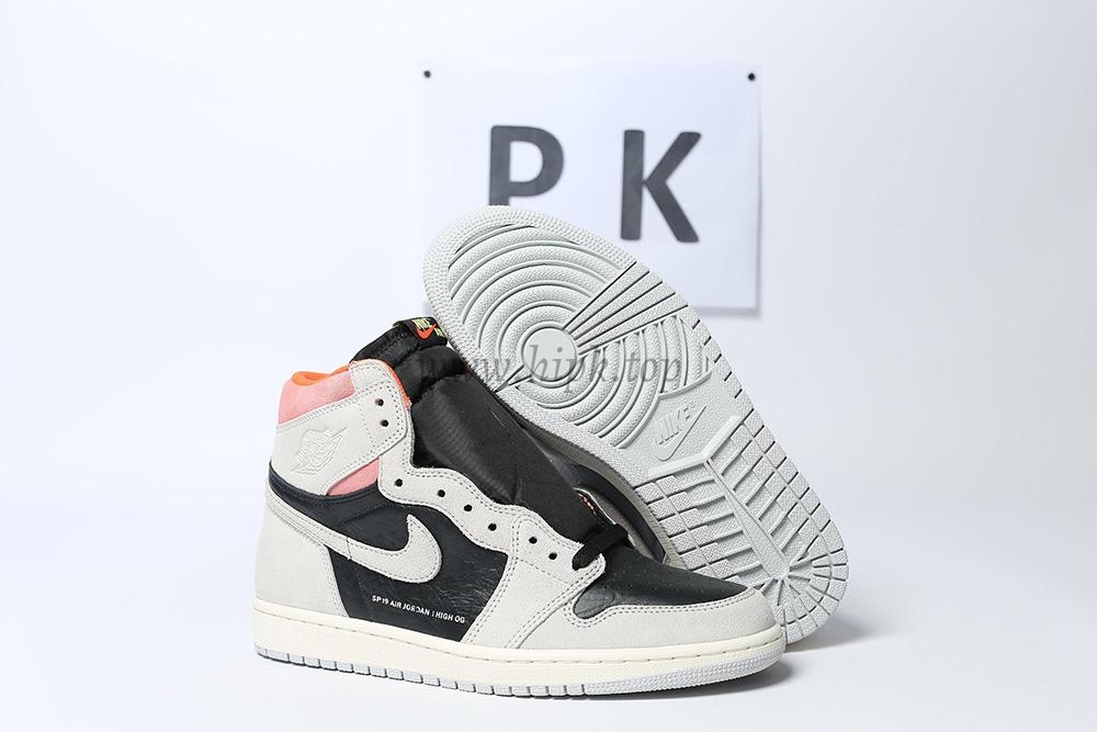 PK GOD Jordan 1 Retro High Neutral Grey Hyper Crimson RETAIL MATERIALS READY TO SHIP