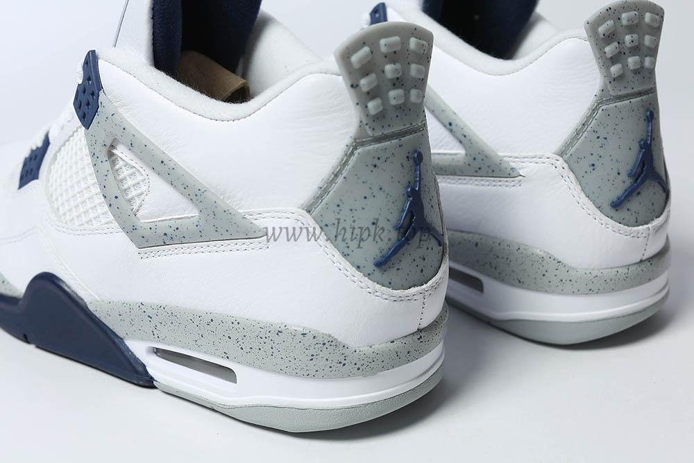 PK GOD Jordan 4 Retro White Midnight Navy RETAIL MATERIALS READY TO SHIP