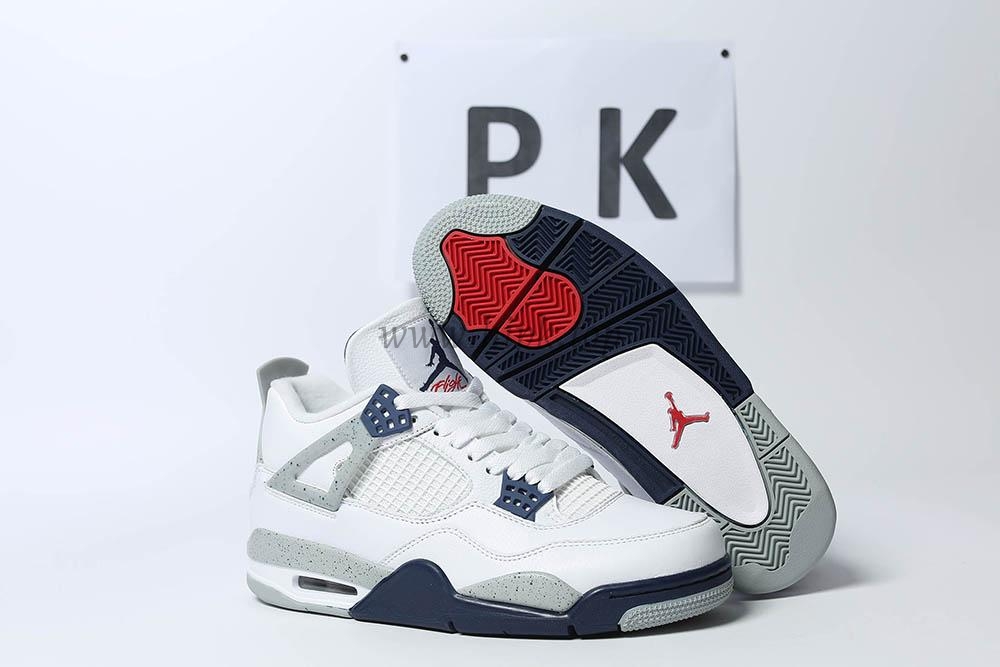 PK GOD Jordan 4 Retro White Midnight Navy RETAIL MATERIALS READY TO SHIP