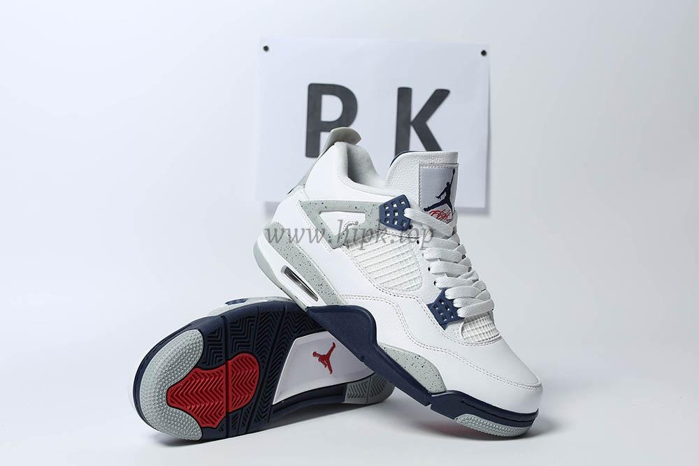 PK GOD Jordan 4 Retro White Midnight Navy RETAIL MATERIALS READY TO SHIP