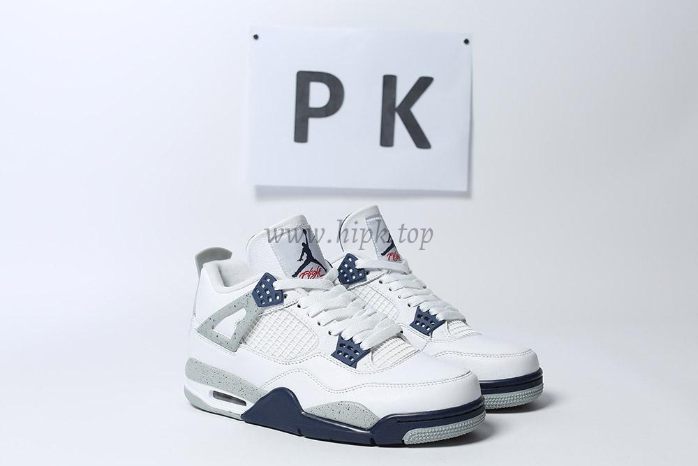 PK GOD Jordan 4 Retro White Midnight Navy RETAIL MATERIALS READY TO SHIP