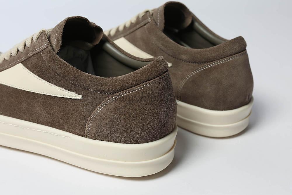 PK GOD Rick Owens EDFU Vintage Sneaks Velour Suede Dust Grey Milk White RETAIL MATERIALS READY TO SHIP