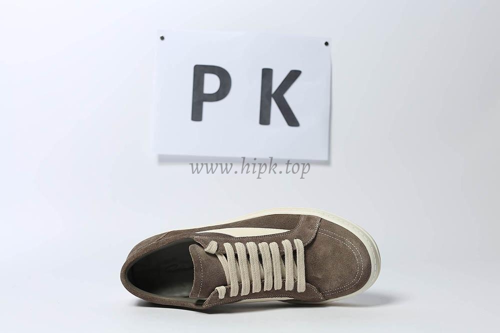 PK GOD Rick Owens EDFU Vintage Sneaks Velour Suede Dust Grey Milk White RETAIL MATERIALS READY TO SHIP