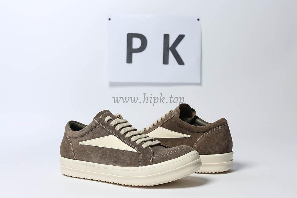 PK GOD Rick Owens EDFU Vintage Sneaks Velour Suede Dust Grey Milk White RETAIL MATERIALS READY TO SHIP