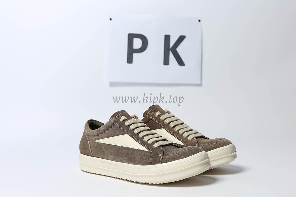 PK GOD Rick Owens EDFU Vintage Sneaks Velour Suede Dust Grey Milk White RETAIL MATERIALS READY TO SHIP