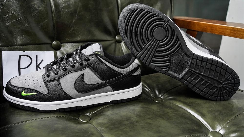 PK GOD Nike Dunk Low Black Grey Green Strike RETAIL MATERIALS READY TO SHIP