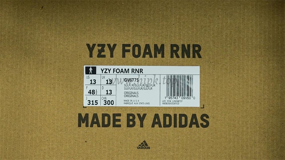 pk god Ad*s yeezy foam rnnr sulfur retail materials ready to ship