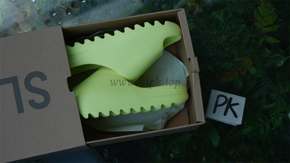 pk god Ad*s yeezy slide glow green glossy retail materials ready to ship