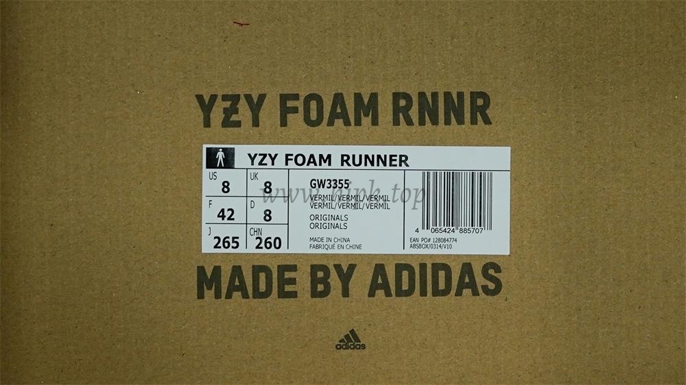 PK GOD idas Yeezy Foam RNNR Vermillion RETAIL MATERIALS READY TO SHIP