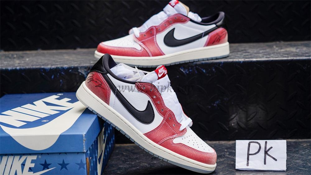 PK GOD Jordan 1 Retro low OG White Red RETAIL MATERIALS READY TO SHIP