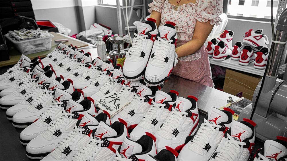 PK GOD Jordan 4 Retro Red Cement RETAIL MATERIALS READY TO SHIP