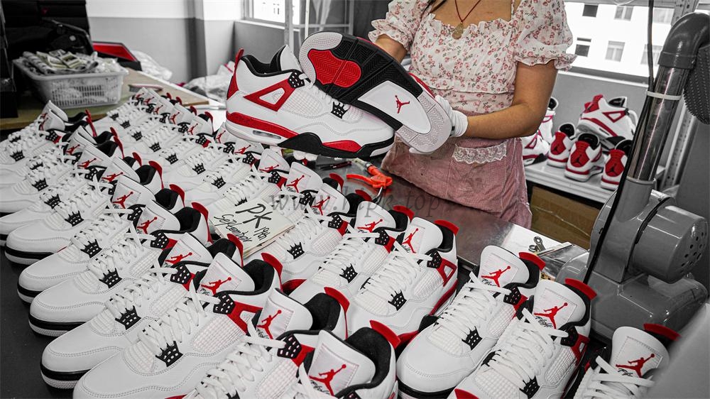 PK GOD Jordan 4 Retro Red Cement RETAIL MATERIALS READY TO SHIP