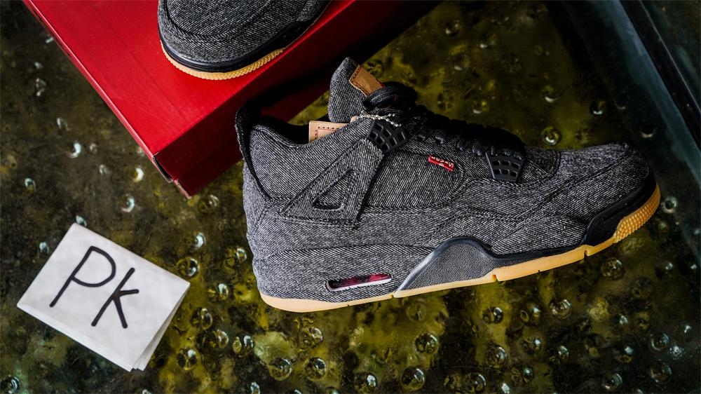 PK GOD Jordan 4 RetroLevi’s Black RETAIL MATERIALS READY TO SHIP