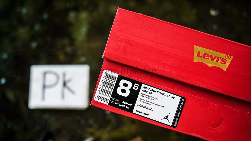 PK GOD Jordan 4 RetroLevi’s Black RETAIL MATERIALS READY TO SHIP