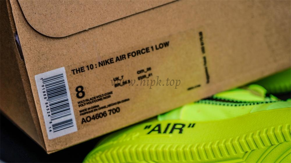 PK God OFF-WHITE x Nike Air Force 1 Volt OW AF1 Lemon Yellow AO4606-700 Ready to ship