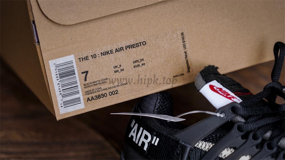 God OFF White Presto 2.0 Black The Ten retail version ready