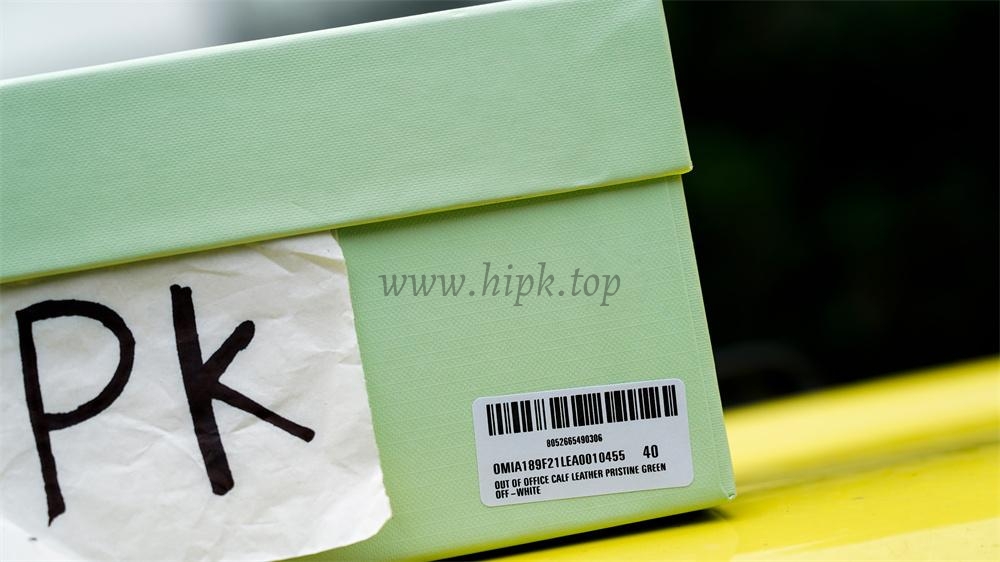 PK GOD OFF-WHITE Out Of Office Low Tops White Green RETAIL MATERIALS READY TO SHIP