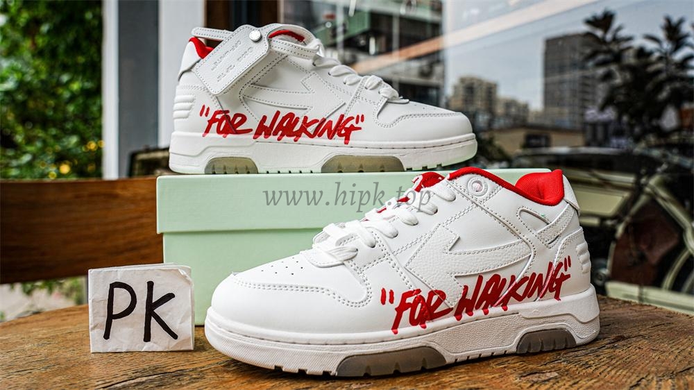 PK GOD OFF-WHITE Out Of Office OOO Low Tops For Walking White White Red FW21 RETAIL MATERIALS READY TO SHIP