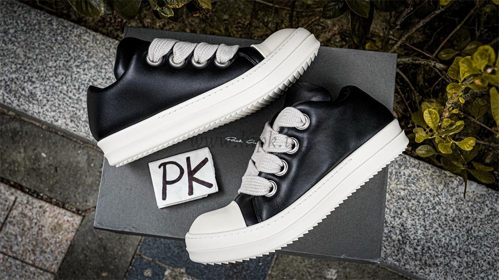 PK GOD Rick Owens Jumbo Lace Padded Sneaks Low Black Milk RETAIL MATERIALS READY TO SHIP