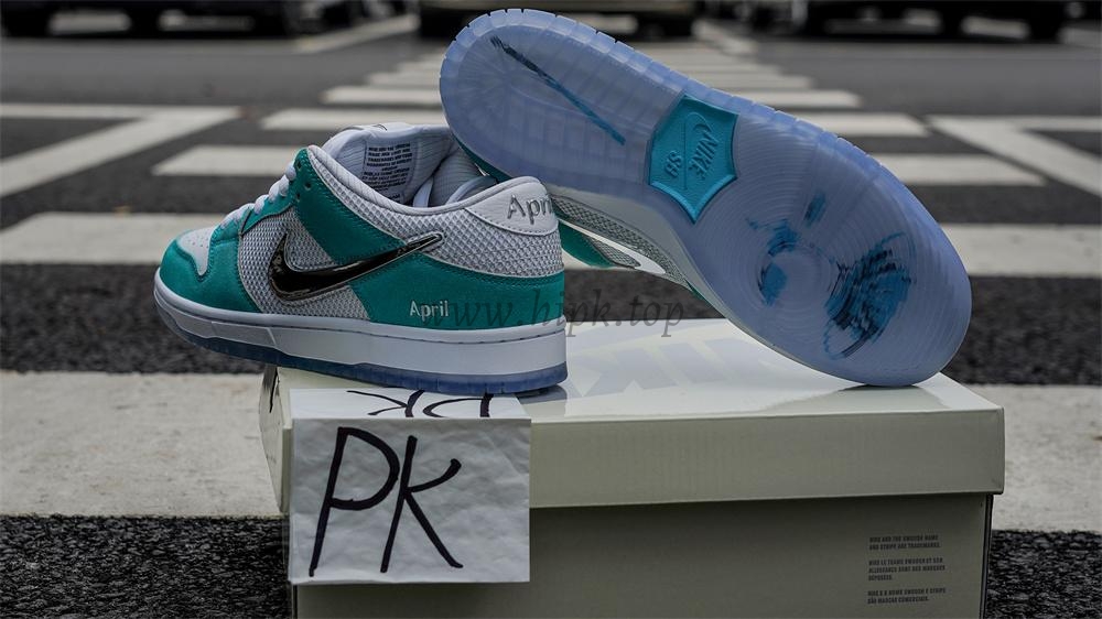 PK GOD APRIL Skateboards X NIKE DUNK SB White and Multi-color RETAIL MATERIALS READY TO SHIP