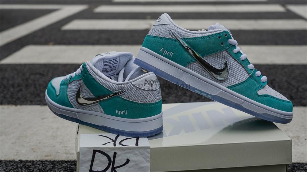 PK GOD APRIL Skateboards X NIKE DUNK SB White and Multi-color RETAIL MATERIALS READY TO SHIP