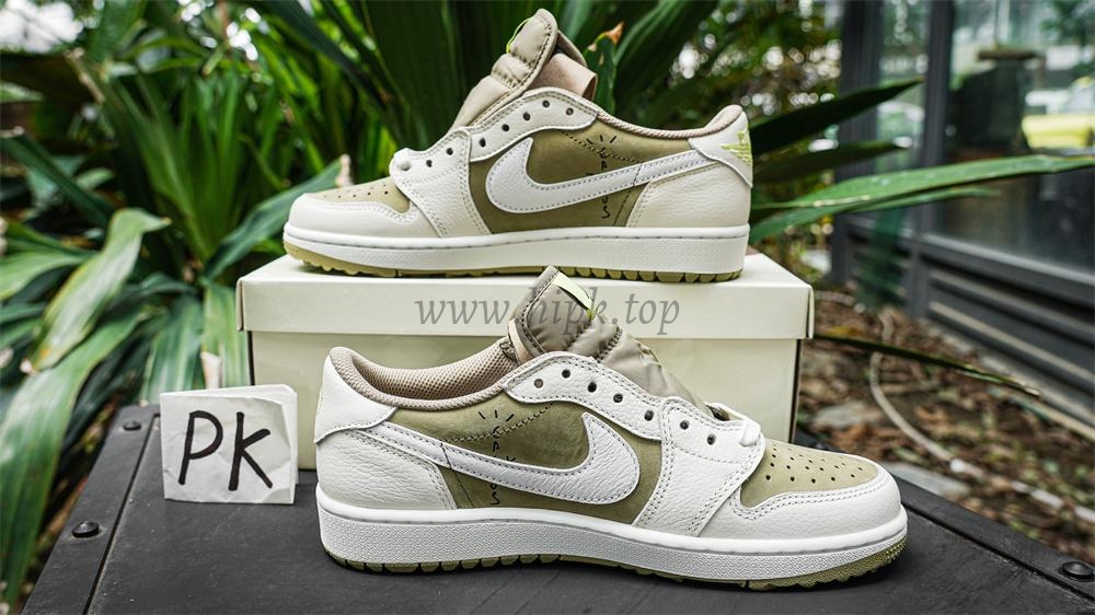 PK 4.0 Jordan 1 Retro Low Golf Travis Scott Neutral Olive RETAIL MATERIALS READY TO SHIP