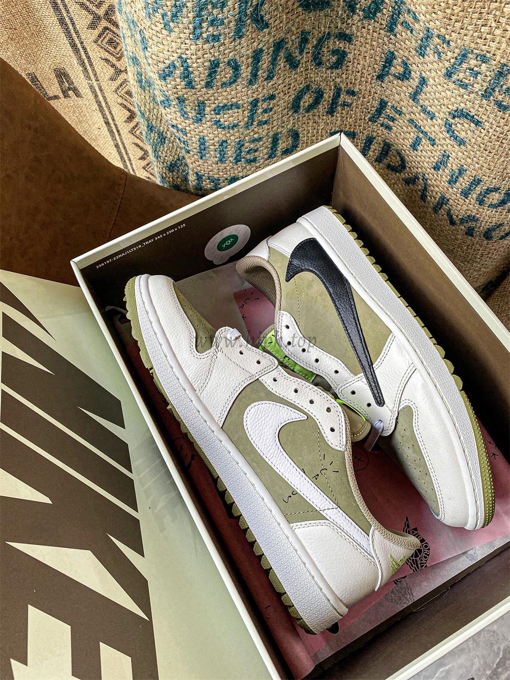 PK 4.0 Jordan 1 Retro Low Golf Travis Scott Neutral Olive RETAIL MATERIALS READY TO SHIP