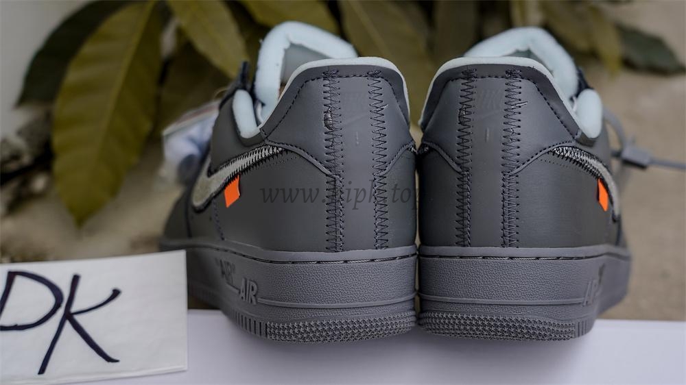 PK5.0 Nike Off-White Air Force 1 Ghost Grey Metallic Silver RETAIL MATERIALS READY TO SHIP