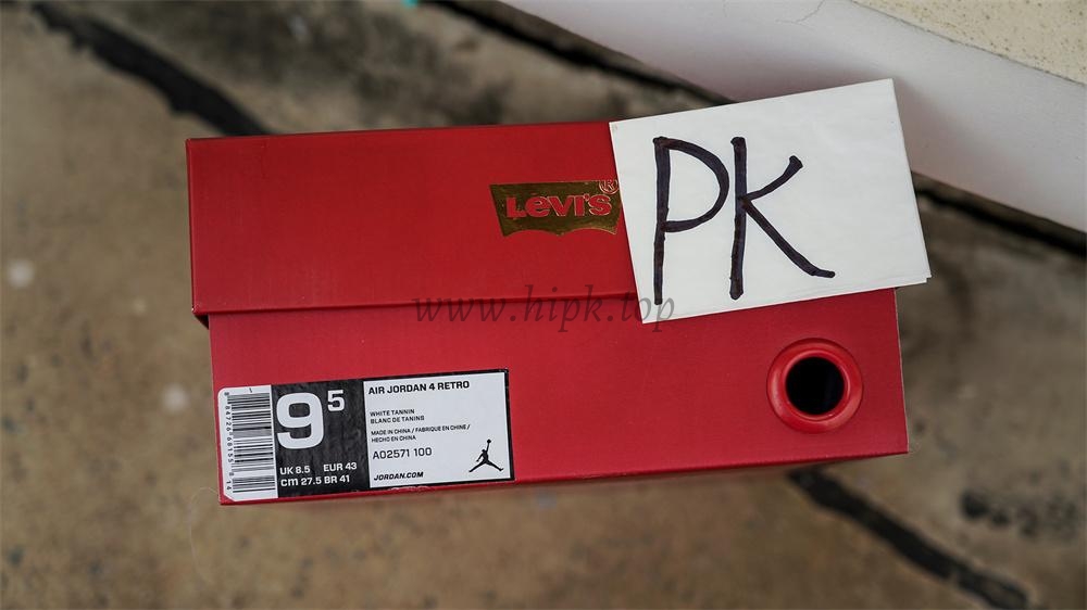 PK God Jordan 4 Retro Levi’s White RETAIL MATERIALS READY TO SHIP