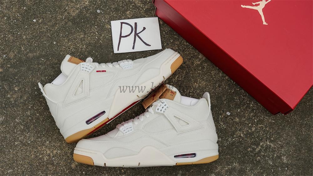 PK God Jordan 4 Retro Levi’s White RETAIL MATERIALS READY TO SHIP