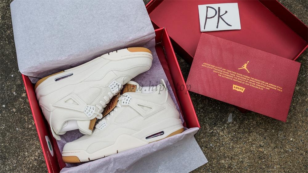 PK God Jordan 4 Retro Levi’s White RETAIL MATERIALS READY TO SHIP