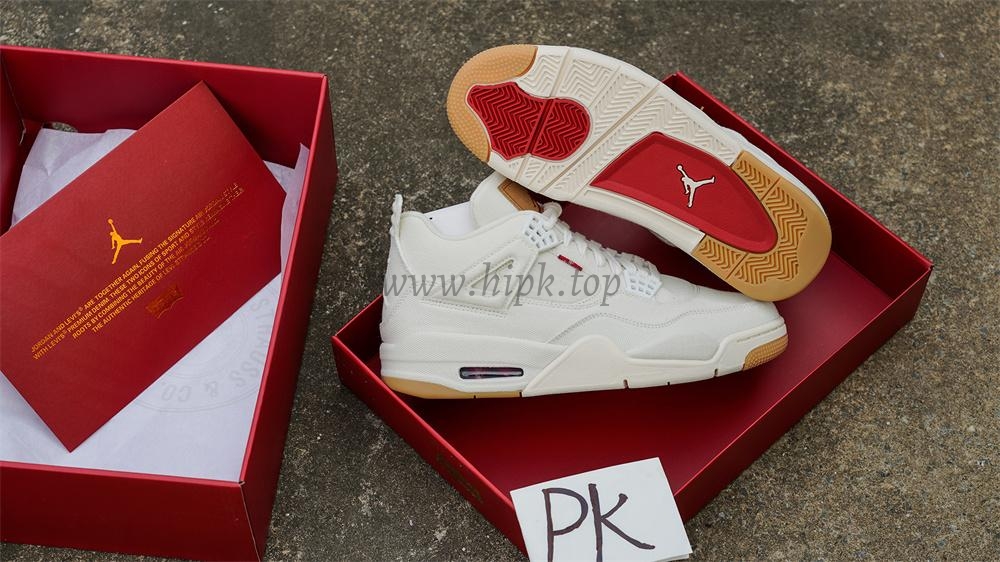 PK God Jordan 4 Retro Levi’s White RETAIL MATERIALS READY TO SHIP