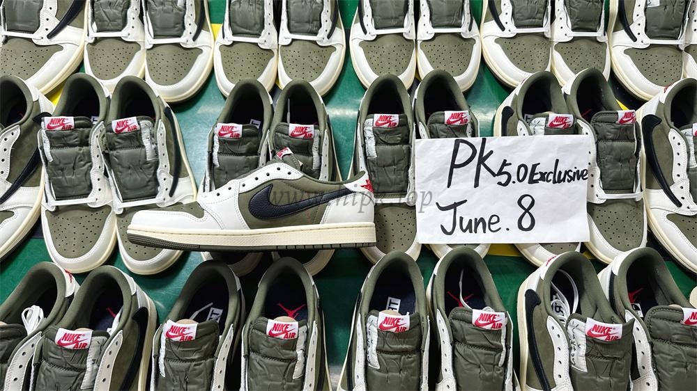 PK5.0 JORDAN 1 RETRO LOW Medium Olive TRAVIS SCOTT NEUTRAL OLIVE RETAIL MATERIALS READY TO SHIP