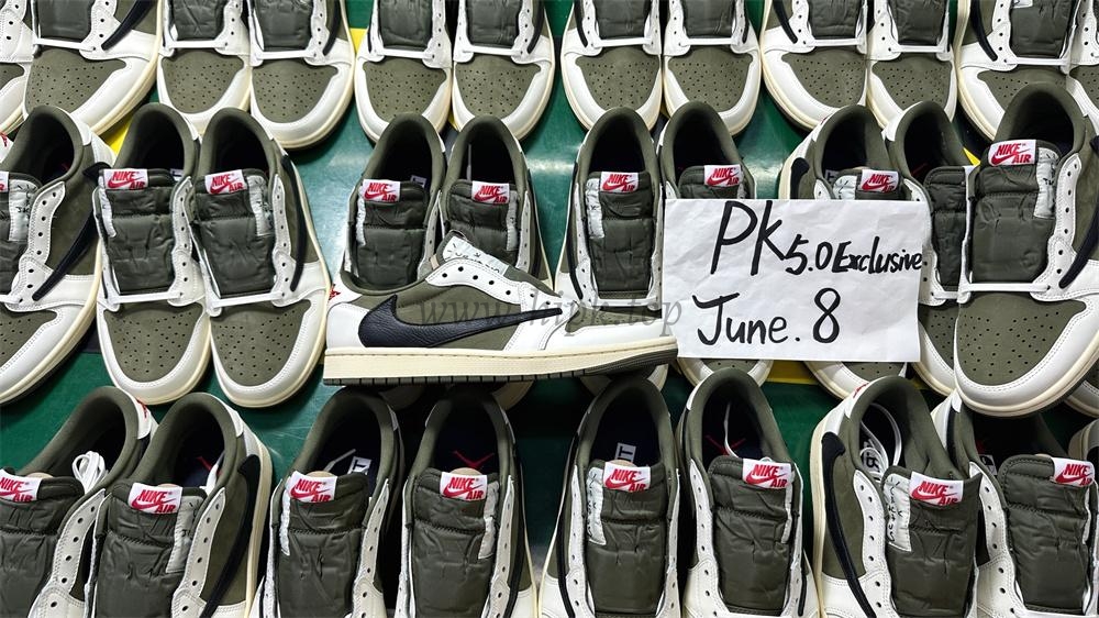 PK5.0 JORDAN 1 RETRO LOW Medium Olive TRAVIS SCOTT NEUTRAL OLIVE RETAIL MATERIALS READY TO SHIP