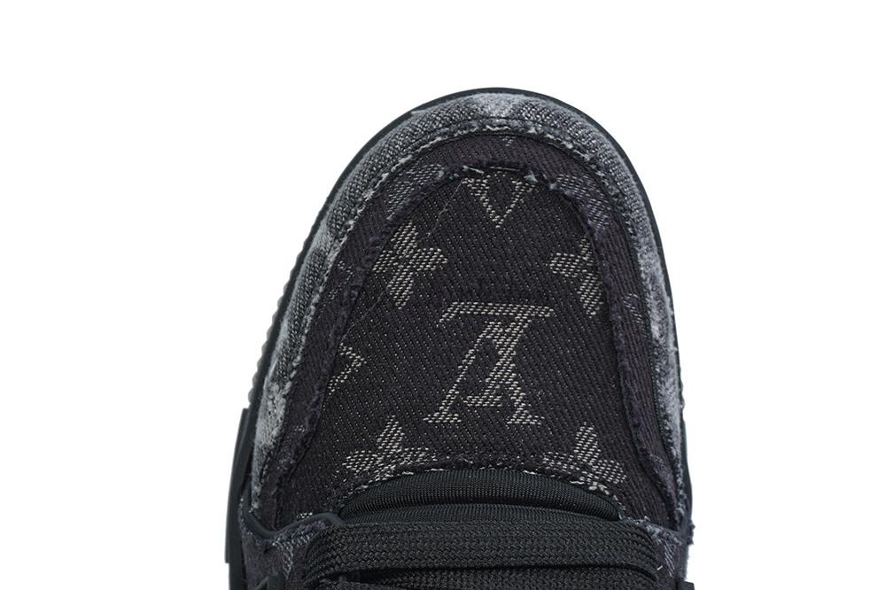 pk god l**is V*t*n lv trainer black grey denim monogram retail materials ready to ship