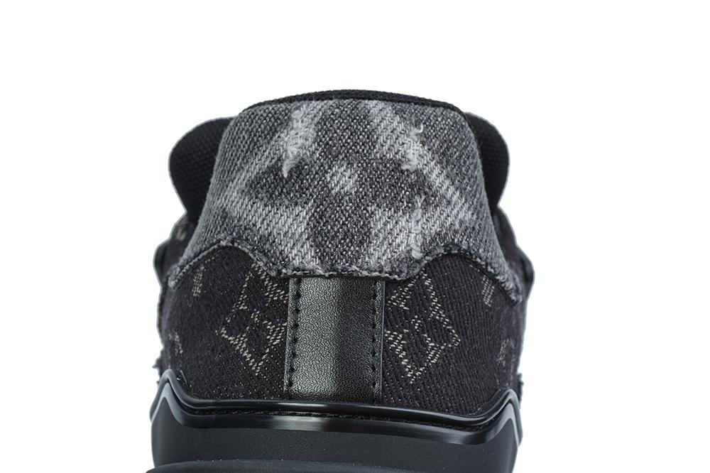 pk god l**is V*t*n lv trainer black grey denim monogram retail materials ready to ship