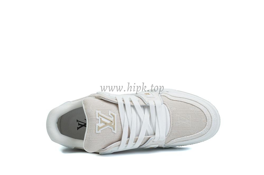 pk god l**is V*t*n lv trainer beige monogram demin retail materials ready to ship