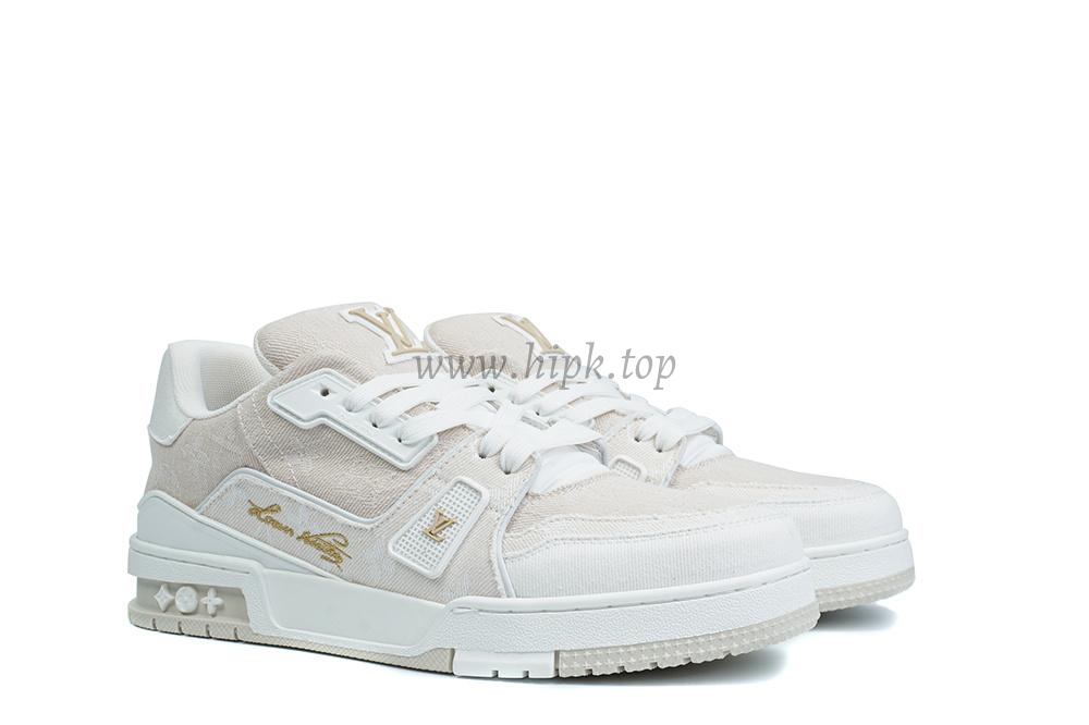 pk god l**is V*t*n lv trainer beige monogram demin retail materials ready to ship