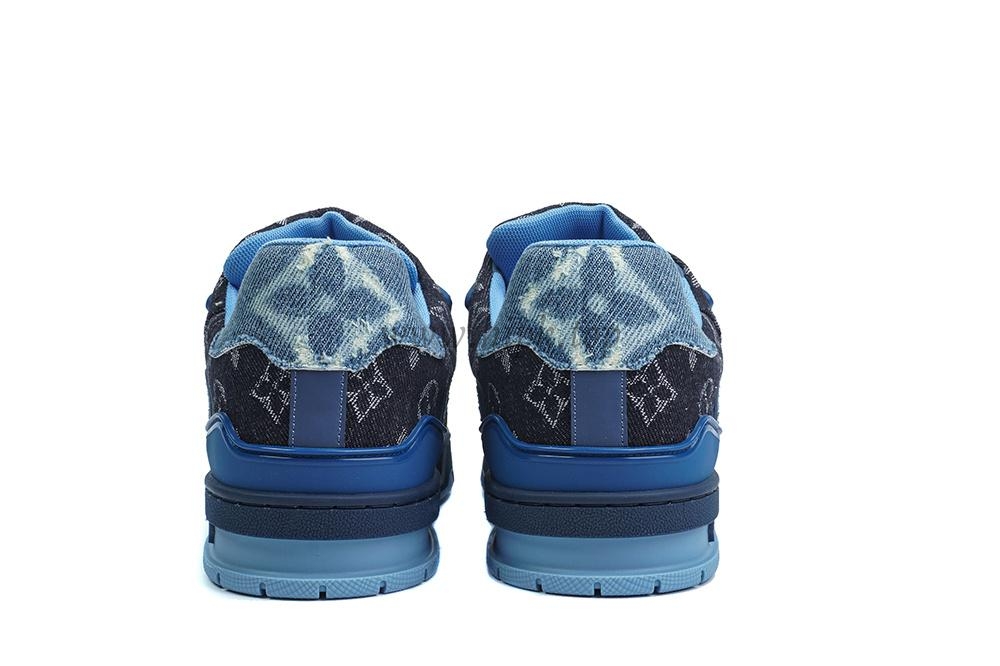 pk god l**is V*t*n lv trainer blue black denim monogram retail materials ready to ship