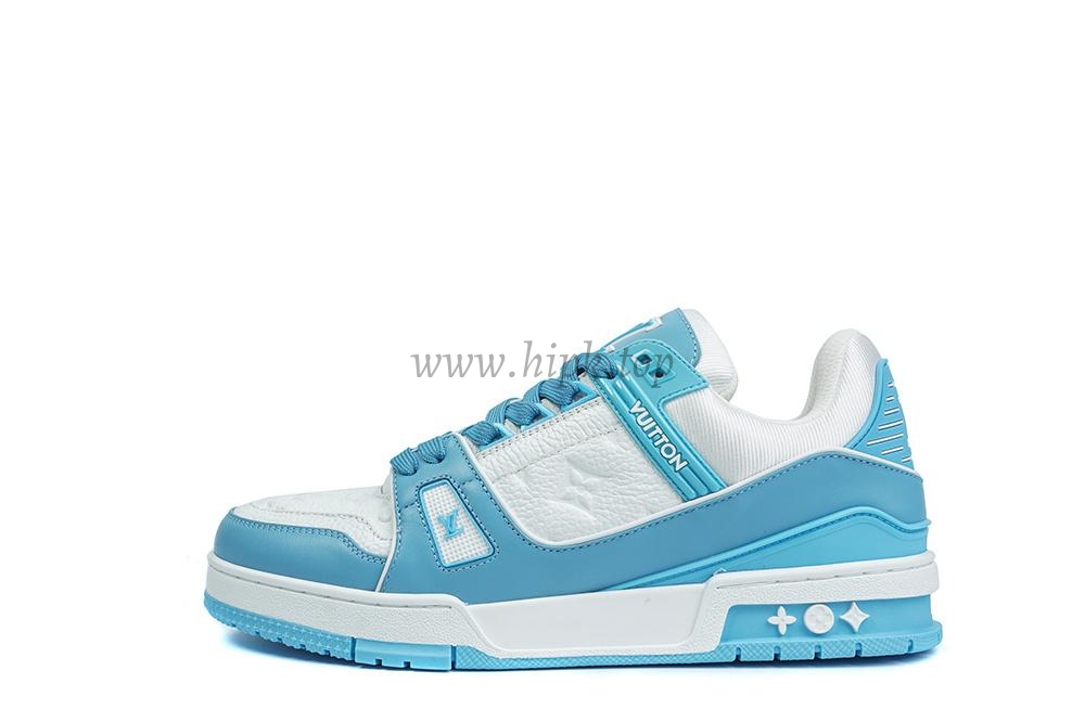 pk god l**is V*t*n lv trainer monogram denim light blue retail materials ready to ship