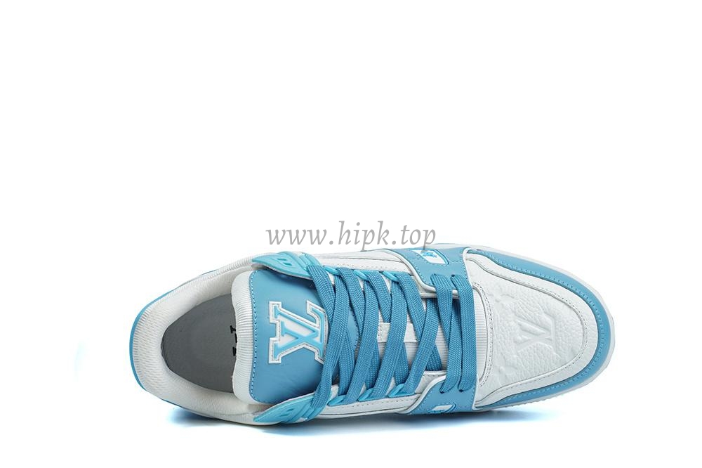 pk god l**is V*t*n lv trainer monogram denim light blue retail materials ready to ship