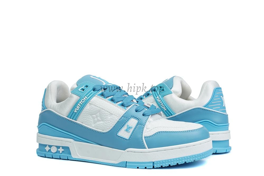 pk god l**is V*t*n lv trainer monogram denim light blue retail materials ready to ship