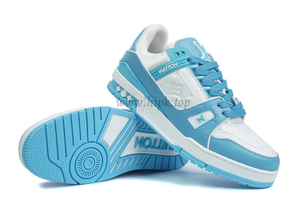 pk god l**is V*t*n lv trainer monogram denim light blue retail materials ready to ship