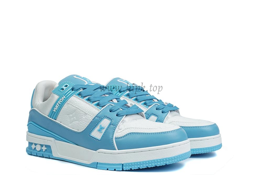 pk god l**is V*t*n lv trainer monogram denim light blue retail materials ready to ship