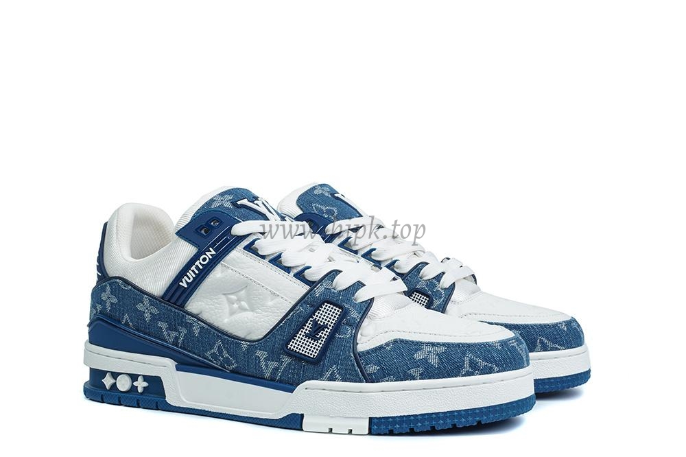 pk god l**is V*t*n lv trainer monogram denim white blue retail materials ready to ship