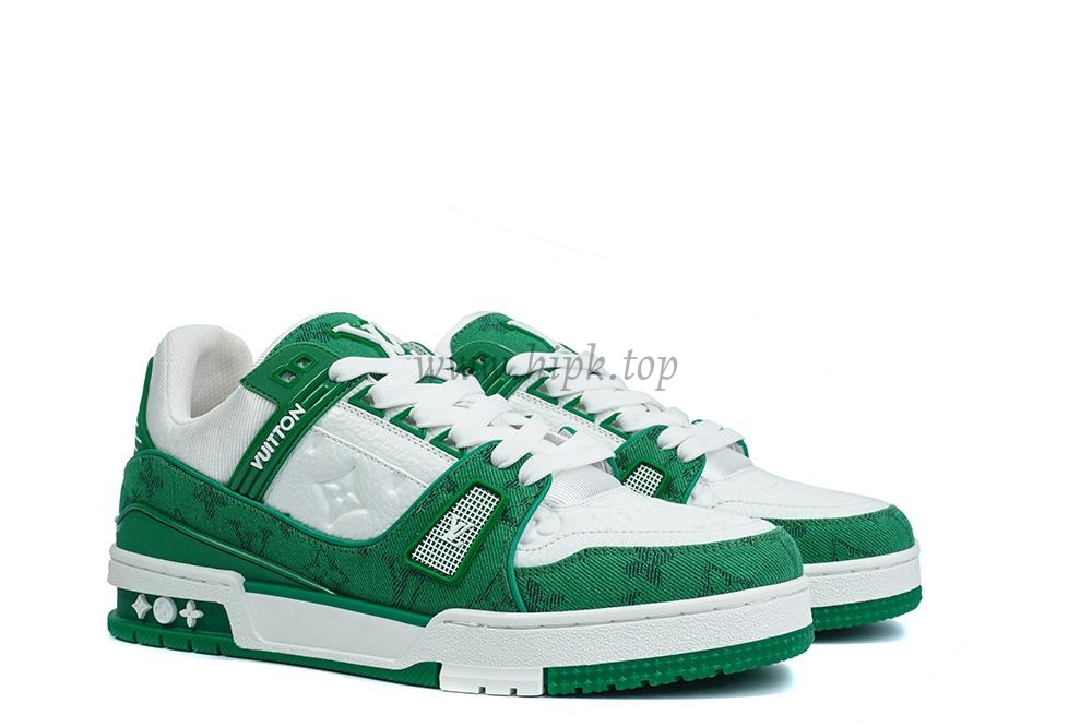 pk god l**is V*t*n lv trainer monogram denim green retail materials ready to ship